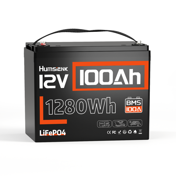 [Black Friday Deal - 10% Discount] Humseink - 12V 100Ah Group 24 LiFePO4 Battery with 100A BMS