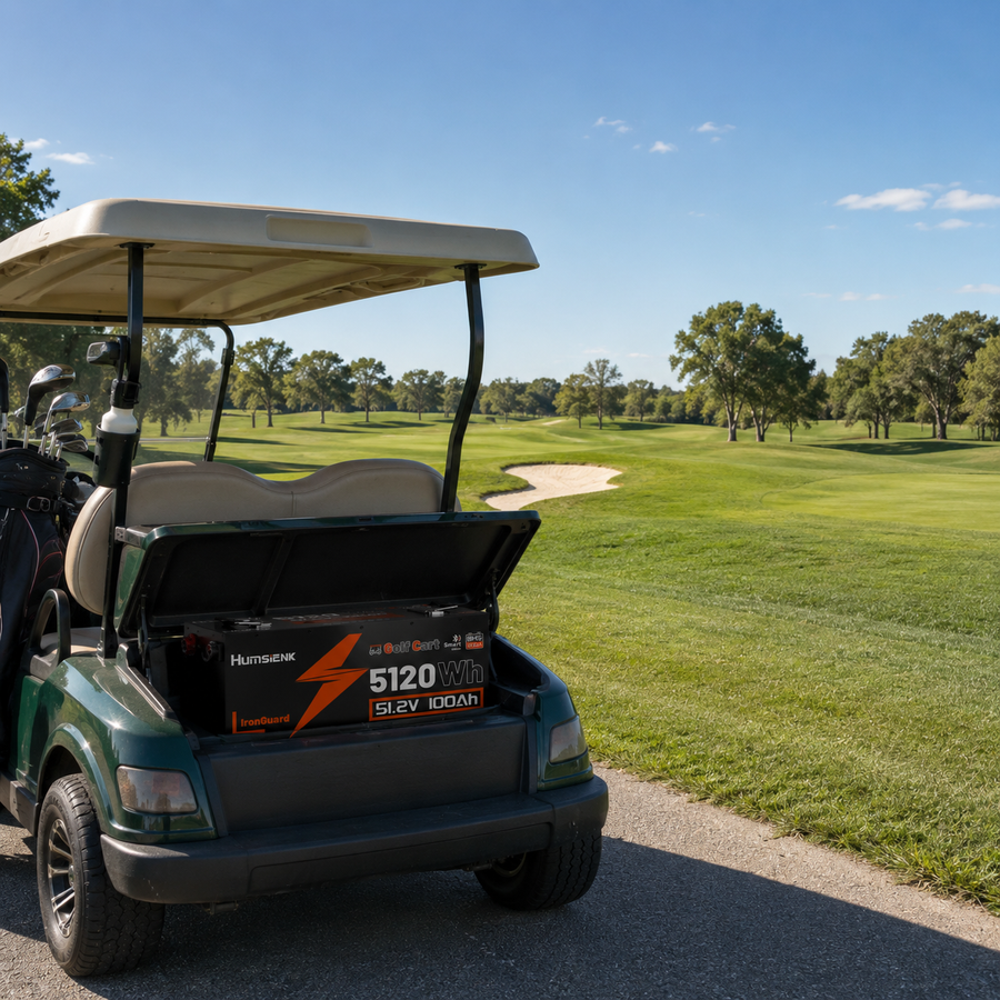 48V (51.2V) 100Ah - 5.12KWh - Golf Cart Bluetooth LiFePO4 Battery with 200A BMS V2