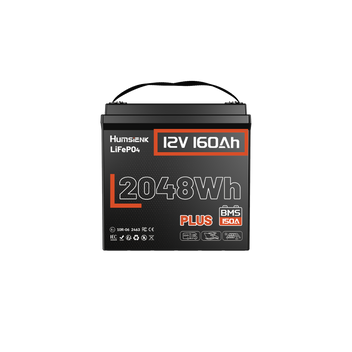 Humsienk 12V 160Ah Plus LiFePO4 Battery with 150A Low-Temp Protection BMS – 2048Wh Usable Energy for RV & Marine