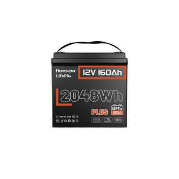 Humsienk 12V 160Ah Plus LiFePO4 Battery with 150A Low-Temp Protection BMS – 2048Wh Usable Energy for RV & Marine