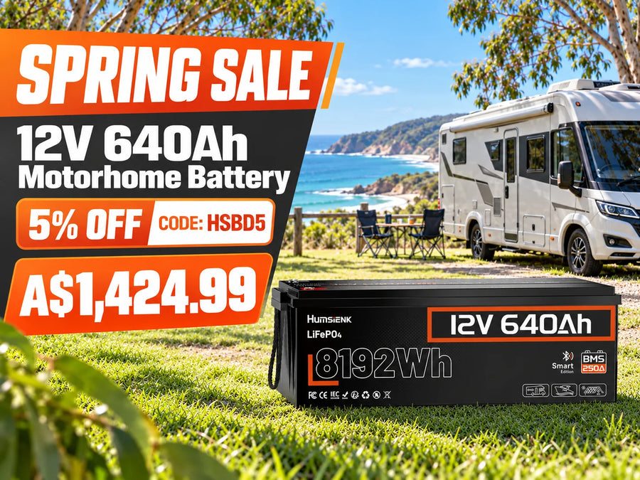 8.19KWh 12V 640Ah Bluetooth LiFePO4 Battery with 250A BMS