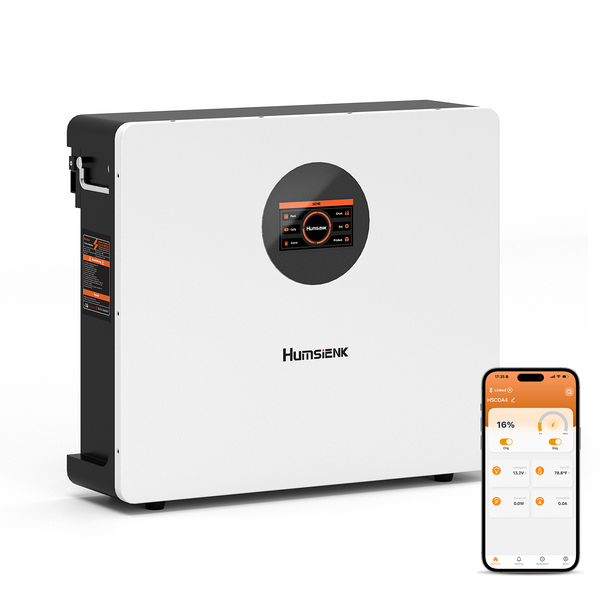 [Black Friday Deal - 10% Discount] Humseink - 48V (51.2V) 100Ah Wall-Mounted LiFePO4 Bluetooth Battery with 100A BMS