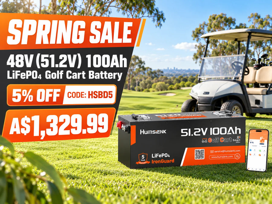 Humsienk 48V (51.2V) 100Ah LiFePO₄ Battery Kit for Golf Carts