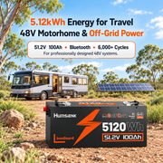 Humsienk 48V (51.2V) 100Ah LiFePO₄ Battery Kit for Golf Carts & 48V Ride-On Mowers – 200A BMS & Bluetooth