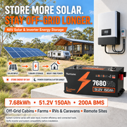 Humsienk 48V (51.2V) 100Ah–150Ah Golf Cart LiFePO₄ Battery Kit – 5.12–7.68kWh, Bluetooth & 200A BMS