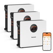 Humsienk -Humsienk 48V (51.2V) 100Ah 5.12kWh Wall-Mount Bluetooth LiFePO4 Battery with 100A BMS & 3A Active Balancing