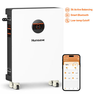 Humsienk 48V (51.2V) 314Ah Wall-Mounted LiFePO4 Battery – 16.08kWh with 200A BMS