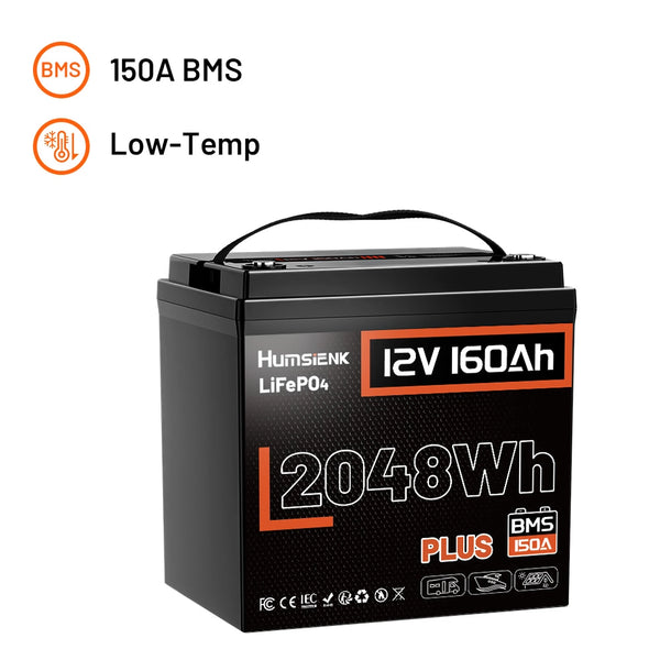 📌Local Pickup Pre Sale: Humsienk 12V 160Ah Plus LiFePO4 Battery with 150A Low-Temp Protection BMS – 2048Wh Usable Energy for RV & Marine