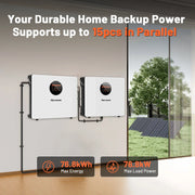 Humsienk -Humsienk 48V (51.2V) 100Ah 5.12kWh Wall-Mount Bluetooth LiFePO4 Battery with 100A BMS & 3A Active Balancing