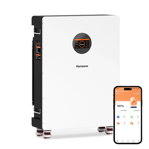 [Black Friday Deal - 10% Discount] Humseink - 48V (51.2V) 314Ah Wall-Mounted Bluetooth LiFePO4 Battery with 200A BMS