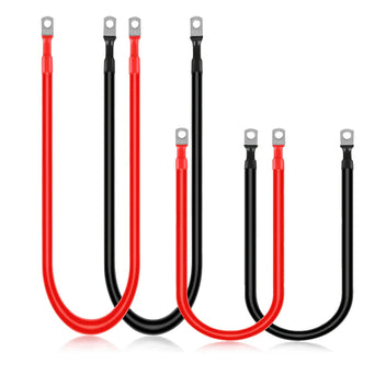 Humsienk 4 AWG + 6 AWG Pure Copper Battery & Inverter Cable Set, 30cm + 60cm, 4pcs