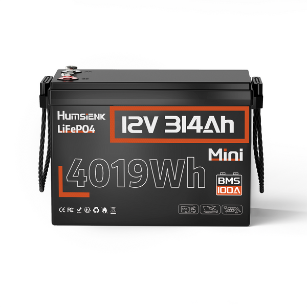 [Black Friday Deal - 10% Discount] Humseink - 12V 314Ah Mini LiFePO4 Battery with 100A BMS
